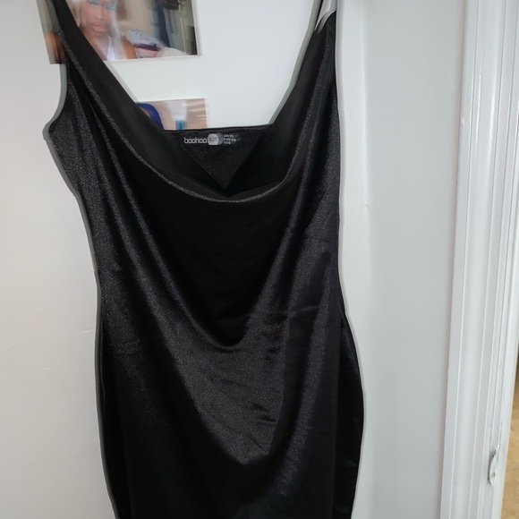 Black satin cowl neck Dress from boohoo🥂 - Picture 4 of 4